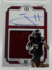2025 National Treasures #150 Jayden Higgins Blue RPA RC /49 - Iowa ST | HOU