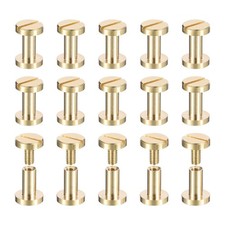 30Pack Brass Chicago Screws 8x8mm Post Nail Stud Rivets for Leather Craft