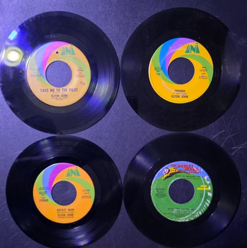 BIN Lot of 15 Rock/Pop 45s / 7" Singles by ELTON JOHN (2 w/ pic sleeves)
