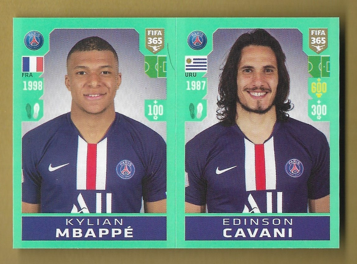 KYLIAN MBAPPE EDINSON CAVANI FIFA 365 MBAPPE ROOKIE CARD #153B 153A SOCCER PSG