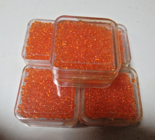 Vintage Glass Wang's Memphis Taiwan Seed Beads Lot of 5 7.5g Boxes Orange #10