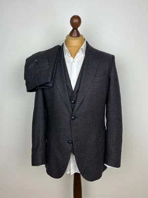 EDUARD DRESSLER x Loro Piana Wool&Silk Amazing Houndstooth 3-Piece Suit 40US50IT - Image 1 of 4