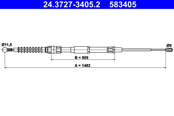 2x ✅Fits ATE 24.3727-3405.2 HANDBRAKE CABLE   ⭐UK Seller⭐