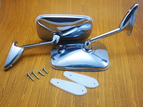 Chrome Fender Mirrors Door LH/RH Pair Austin 1800 MkII Utility 1968-1971 Retro - Picture 5 of 8