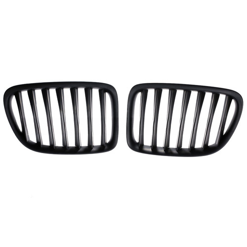 Pair Matte Black ABS Car Front Kidney Grille For BMW X1 E84 18i 20i 2010-2015 - Picture 2 of 6