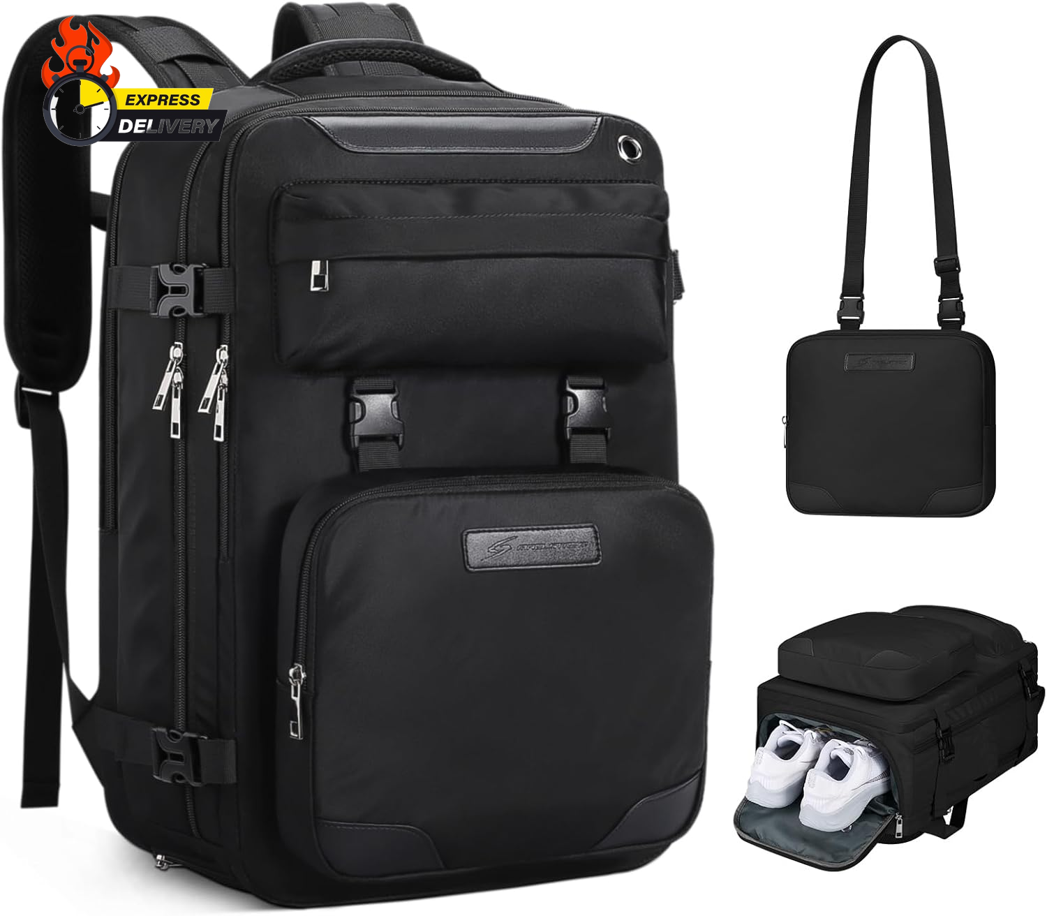 35L Waterproof Travel Backpack for Women & Men with 17-Inch Laptop Compartment-image