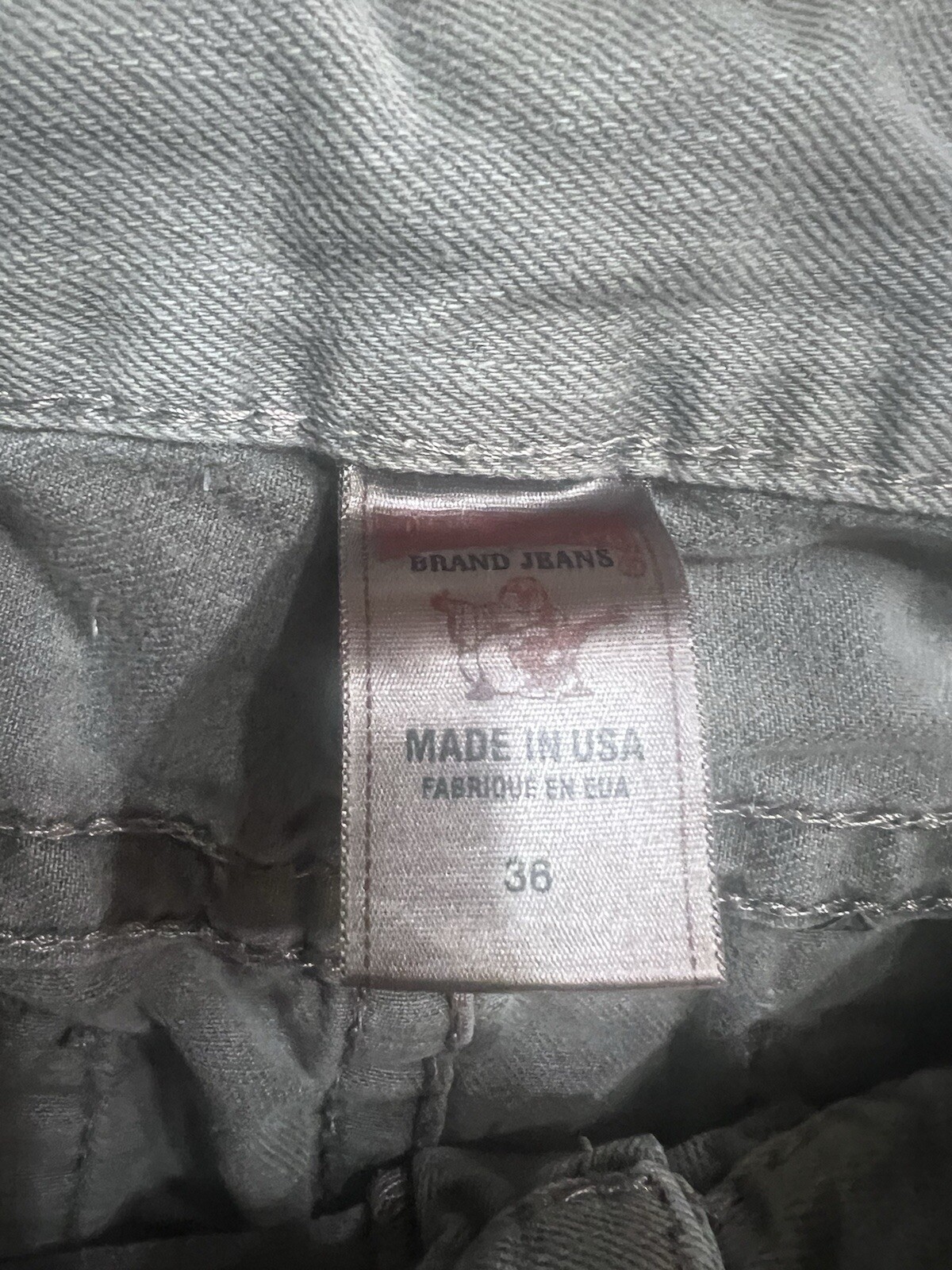 True Religion Men's Distressed Jeans - Size 36 - 100% Cotton, Made in USA thumbnail 4