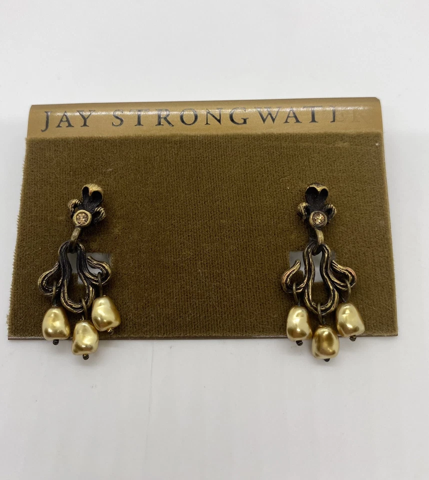 JAY STRONGWATER ожерелье 38» и серьги комплект Swarovski искусственный жемчуг и стразы - Изображение 4 из 4