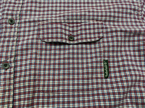 TIMBERLAND BUTTON DOWN SHIRT MENS XL RED BLUE WHITE PLAID BOOT COMPANY UP v - Picture 2 of 6