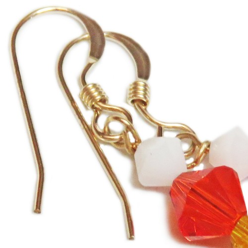 Pendientes de cuentas de cristal Swarovsky de maíz caramelo rellenos de oro de SoniaMcD - Imagen 4 de 9