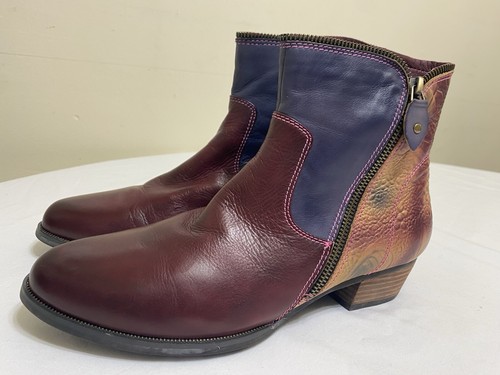 L'Artiste By Spring Step Erminia Brown Leather Zippered Booties Women’s 9.5 (40) - Picture 6 of 12