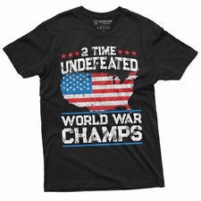Patriotic USA Mens T-shirt 4th of July USA Tee World War Champs Mens Tee Shirt