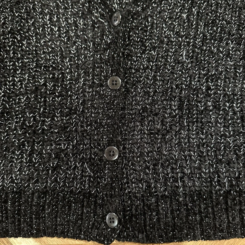 Кардиган с черными блестящими эпическими нитями размер YXL - Изображение 2 из 4
