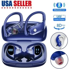 Bluetooth 5.0 True Wireless Earbuds With Mic Headphones Earhook Sport Waterproof