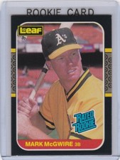 MARK McGWIRE ROOKIE CARD Oakland A's LEAF RATED RC Baseball Cardinals BIG MAC. rookie card picture
