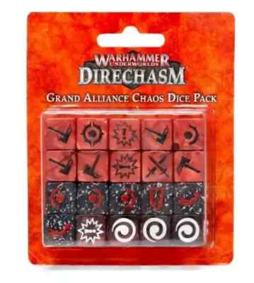 Warhammer Underworld: Direchasm Grand Alliance Chaos 20x 16mm Dice Set NEW