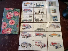 Lot Of First Day of Issue Car & Train Stamps, Cards With Album