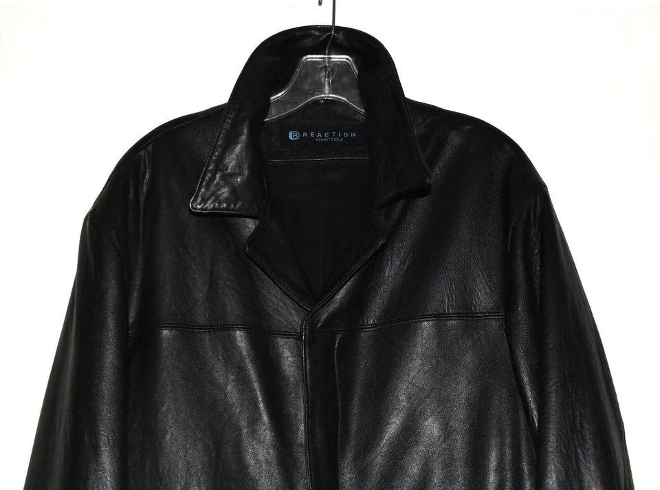 Куртка мужская Kenneth Cole Reaction черная мягкая кожа утепленная на молнии размер M - Изображение 2 из 4