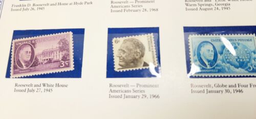 Vintage 1982 Franklin Delano Roosevelt 1950 FDC & mint stamps in PCS 8X10 folio - Picture 9 of 10
