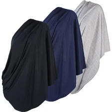 3pk Infinity Nursing Scarf Breastfeeding Nursing Cover Cotton Grey Navy & Black