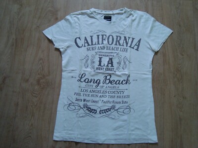Kinder Jungen T-Shirt Gr. XS von MUCH MORE weiß mit Motiv Logo LA California
