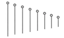 100 Gunmetal Plated 21 Gauge 0.71mm Eyepins With Eye Loop End Pin Findings