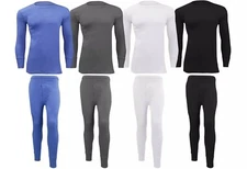 Mens Long Johns Thermal Set Long Sleeve Top Bottom Warm Underwear Baselayer Lot