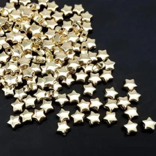 Star Spacer Beads Gold Findings Celestial Jewelry 5 Point Jewelry Making Set 50