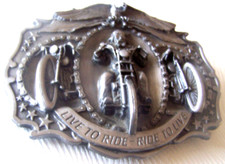 Huge HARLEY DAVIDSON Jammin In The Wind Belt Buckle 1987 Bergamot
