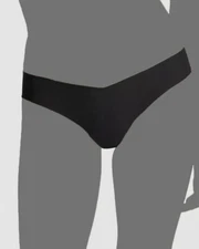 Commando Women's Black Solid Classic Solid Thong Panty Size XS/S