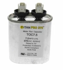 Titan Pro 7.5uf Motor Run Capacitor (TOC7.5) 7.5 mfd UNIVERSAL HVAC Capacitor