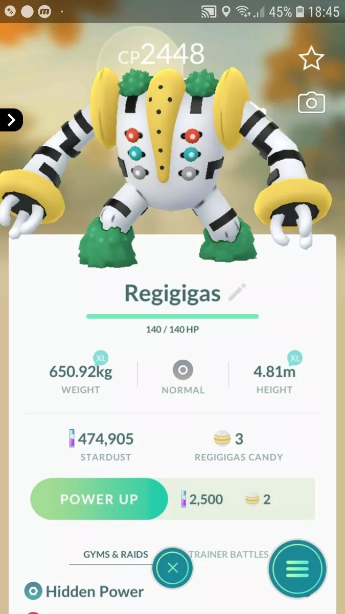 Regigigas Pokemon Trade Go