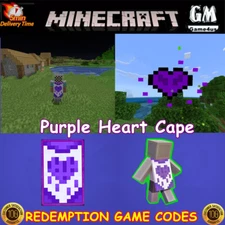 Minecraft Purple Heart Twitch Cape Codes🔥Java & Bedrock✅PC XBOX PSN🚀Fast 7X24❗