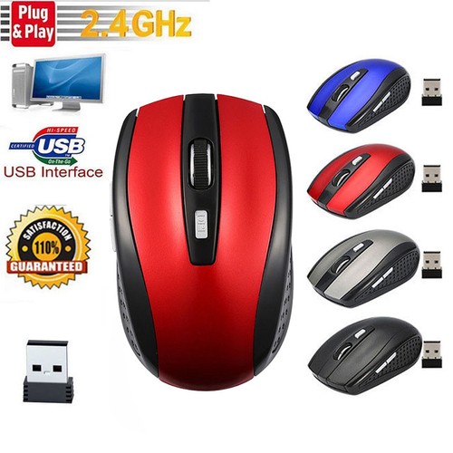 Wireless USB Maus PC Kabellose Mouse Computer Laptop Notebook Funkmaus 1600DPI