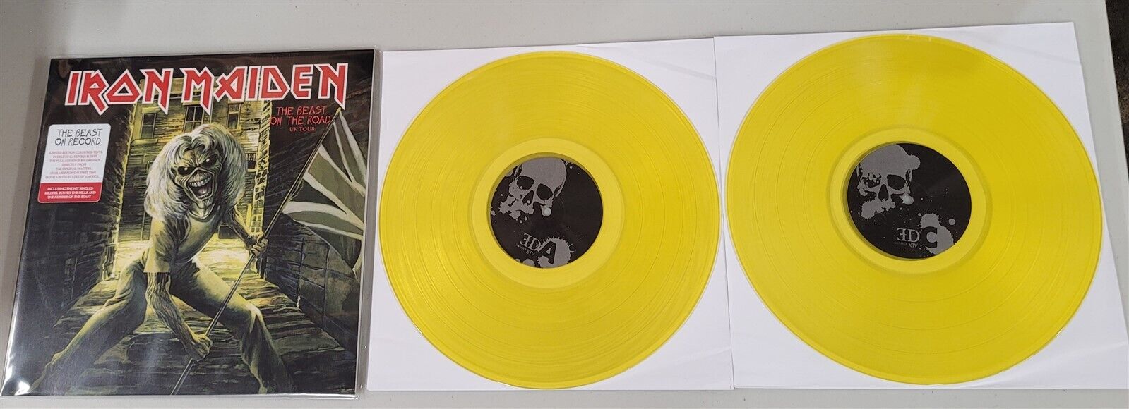 Iron Maiden The Beast On The Road UK Tour Yellow Vinyl LP Record new