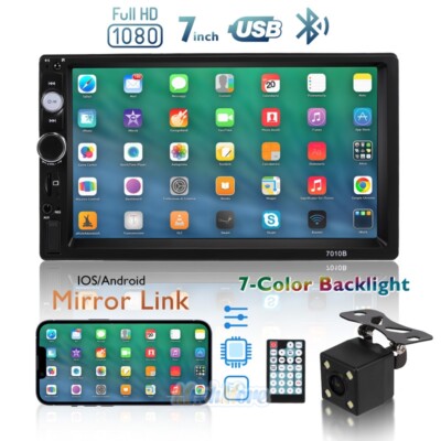 2DIN 7'' HD Car Stereo Radio MP5 Player Bluetooth Touch Screen With Rear Camera