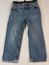 OshKosh B'Gosh Pull On Adjustable Elastic Waist Stright Leg Blue Jean Size 4R