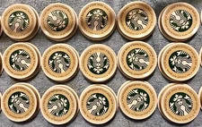 Lot 75 Metal Milk Coffee Glass Bottle Caps Tops Starbucks Craft Art Supplies