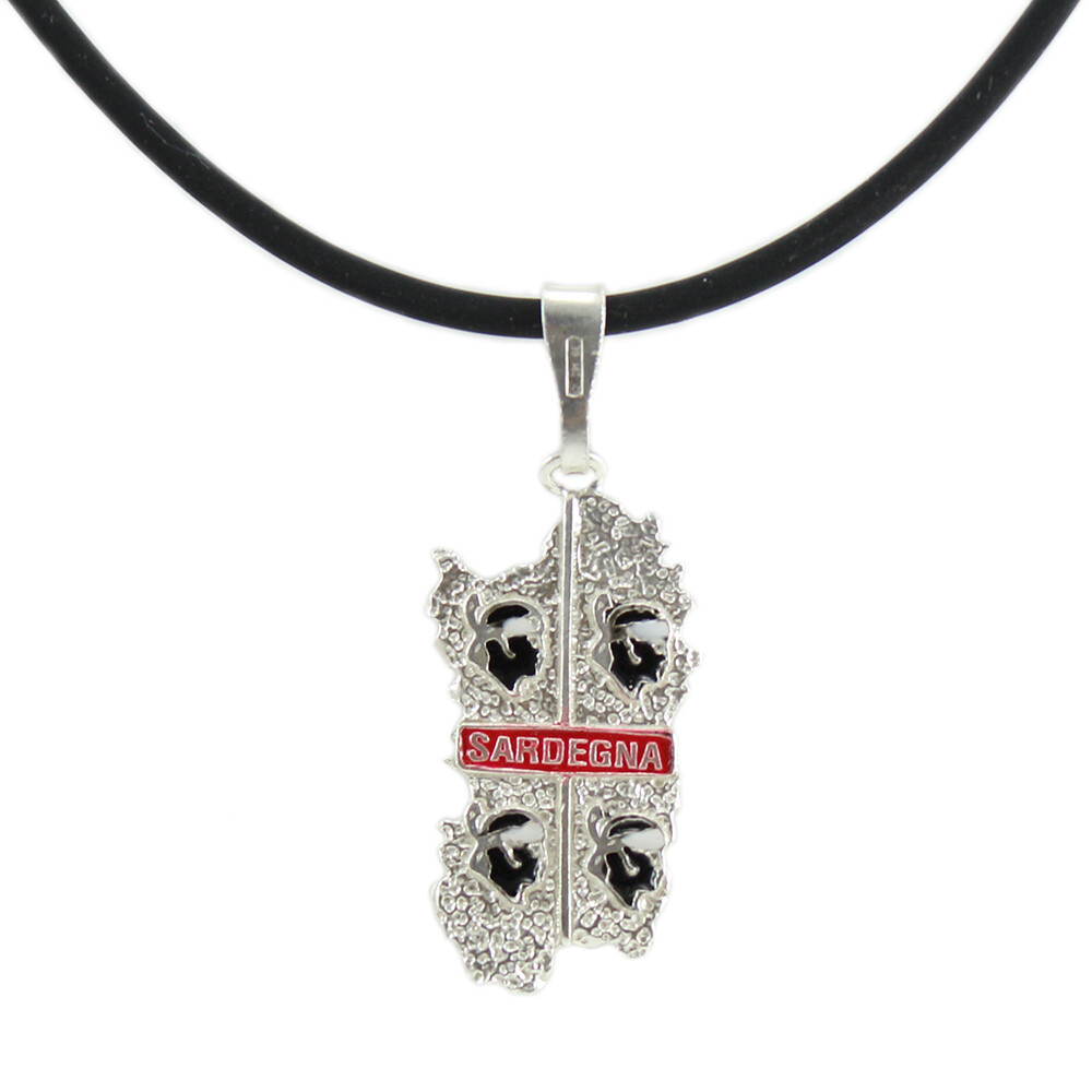 Collier Unisexe En Argent 925 Gravé '4 Mori' (Sardaigne) - Longueur 45 Cm - Cadeau Italie - Neuf