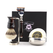 Silvertip Badger Brush 5 Edge Razor Bowl, Soap Men's Wet Shaving Luxury Kit New
