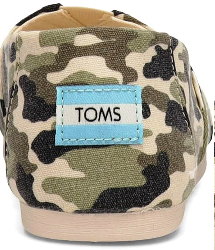 Toms Camouflage Shoes Alpargata Slip-On Olive Green Camo Ortholite NWT 7 - Picture 3 of 7