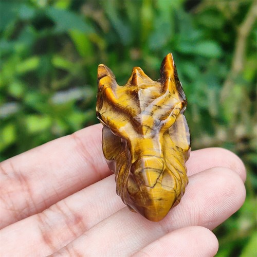 1PC 2" Natural Hand Carved Dragon Skull Quartz Crystal Skull Gem Reiki Healing - 第 18/28 張圖片
