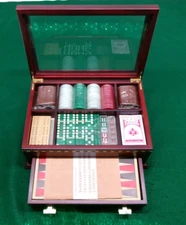 Deluxe 8-in-1 Wooden Game Chest – Sealed Pieces, Chess, Cards, Poker Chips