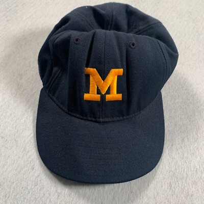 Vintage Michigan Wolverines Hat Mens Size 7 Blue Delong Made in USA
