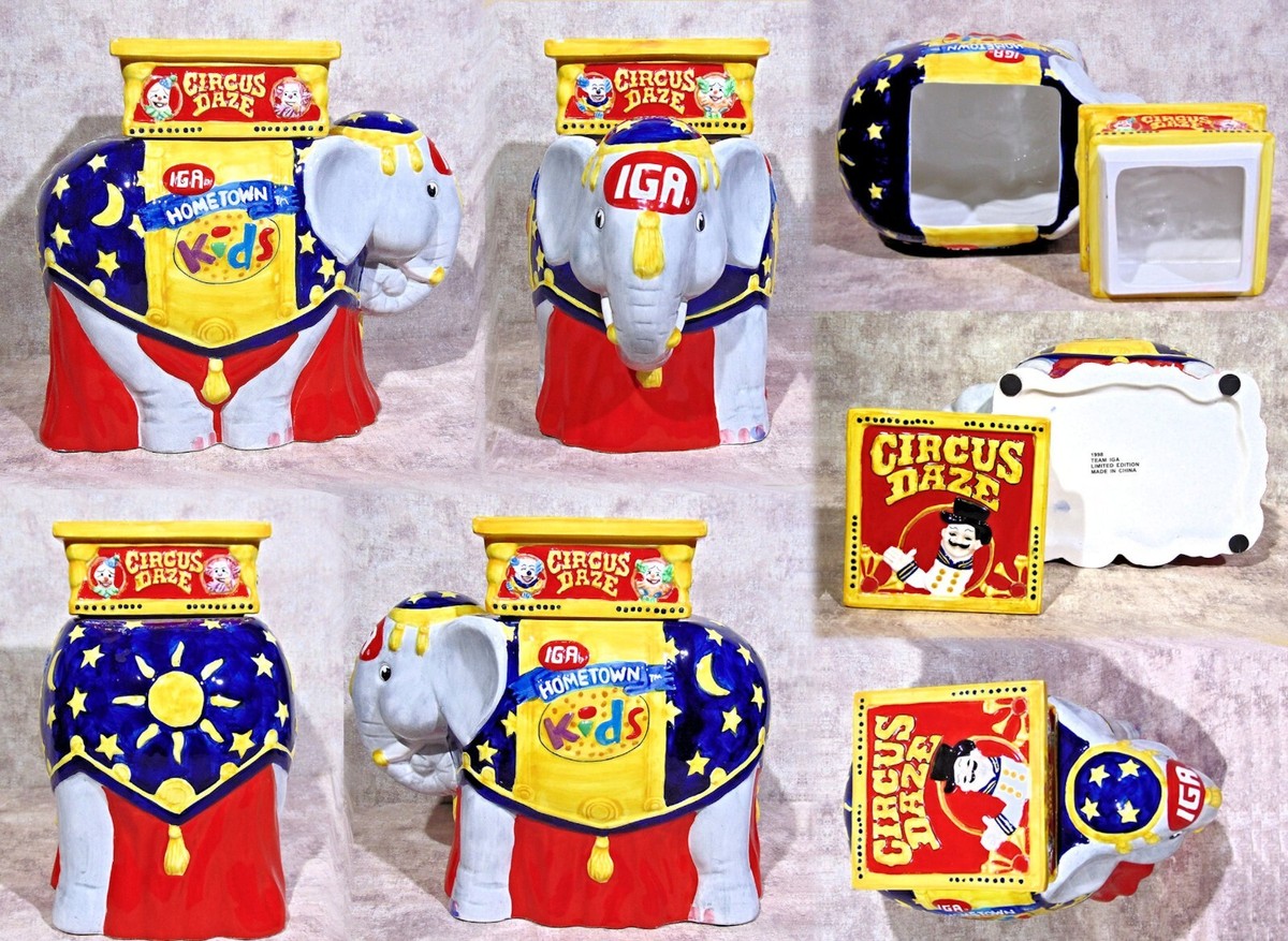 IGA Circus Daze Hometown Kids Cookie Jars ~ Set of 7 *** 2 jars w