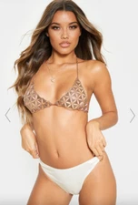 PrettyLittleThing Chain Bra Crop Bikini Top