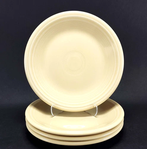 4 Fiestaware Ivory Pastel Yellow Dessert Salad Plates Retro Farmhouse 7 1/4"