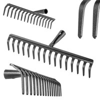 Kadax Gartenharke Ohne Stiel, Aus Stahl, Rasenrechen, 16 Zinken