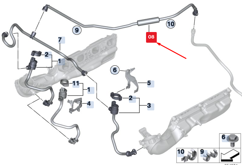 BMW X5 F15 FLEURIAL BREATH LINE 13907636136 7636136 ORIGINAL