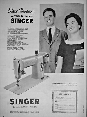 WERBUNG 1959 SINGER NÄHMASCHINE EINE REALITÄT ZWEI LÄCHELN HIER IST DER SERVICE